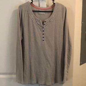 Grey Thermal Henley Top